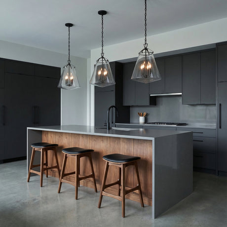 Addison Large Pendant 15" for Modern home with Matte Black accents