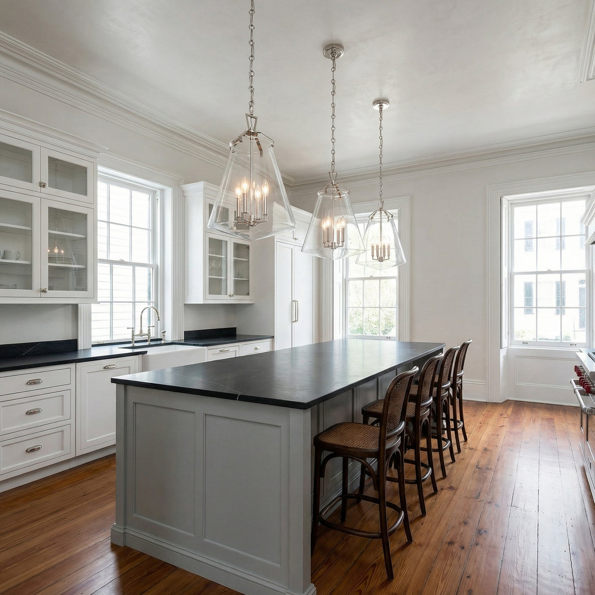 Addison Large Pendant 15", Polished Nickel for Transitional home with White Siding