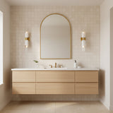 Brooke 2 Light Wall Sconce 22" for Modern home with Warm Beige Tile