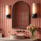 Griffin 1 Light Vanity 12" for Modern home with Pink Tile