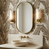Griffin 1 Light Vanity 12", Aged Brass for Transitional home with Beige Wallpaper