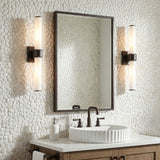Griffin 2 Light Vanity 20", Old Bronze for Modern home with White Pebble Tile