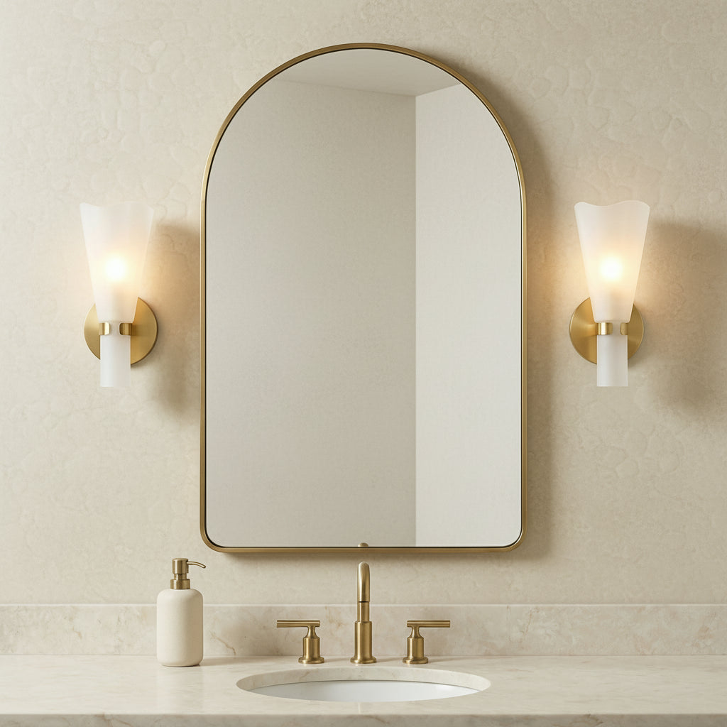 Gwen Wall Sconce 12" for Modern home with Warm Beige Textured Wall