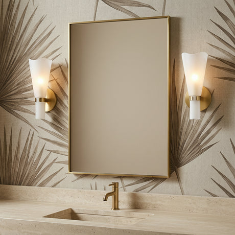 Gwen Wall Sconce 12" for Transitional home with Beige Wallpaper