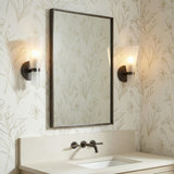 Gwen Wall Sconce 12", Distressed Bronze for Contemporary home with White Wallpaper