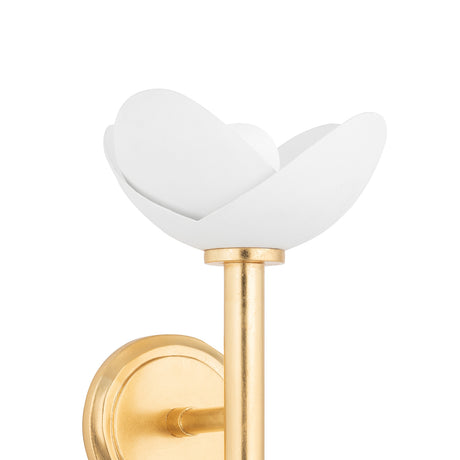 Celia Wall Sconce 17", Gold Leaf with White Plaster