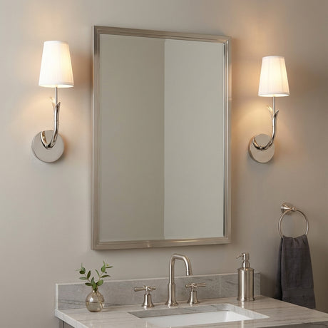 Magnolia Single Wall Sconce, Polished Nickel for Transitional home with Beige walls