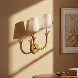 Magnolia Double Wall Sconce, Aged Brass