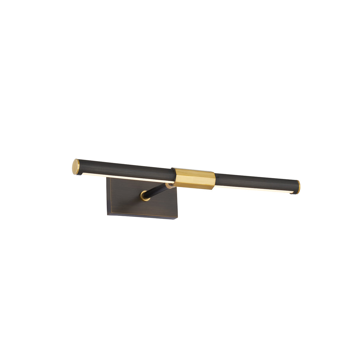 Ethan Medium LED Picture Light, Distressed Bronze with Brass Accents