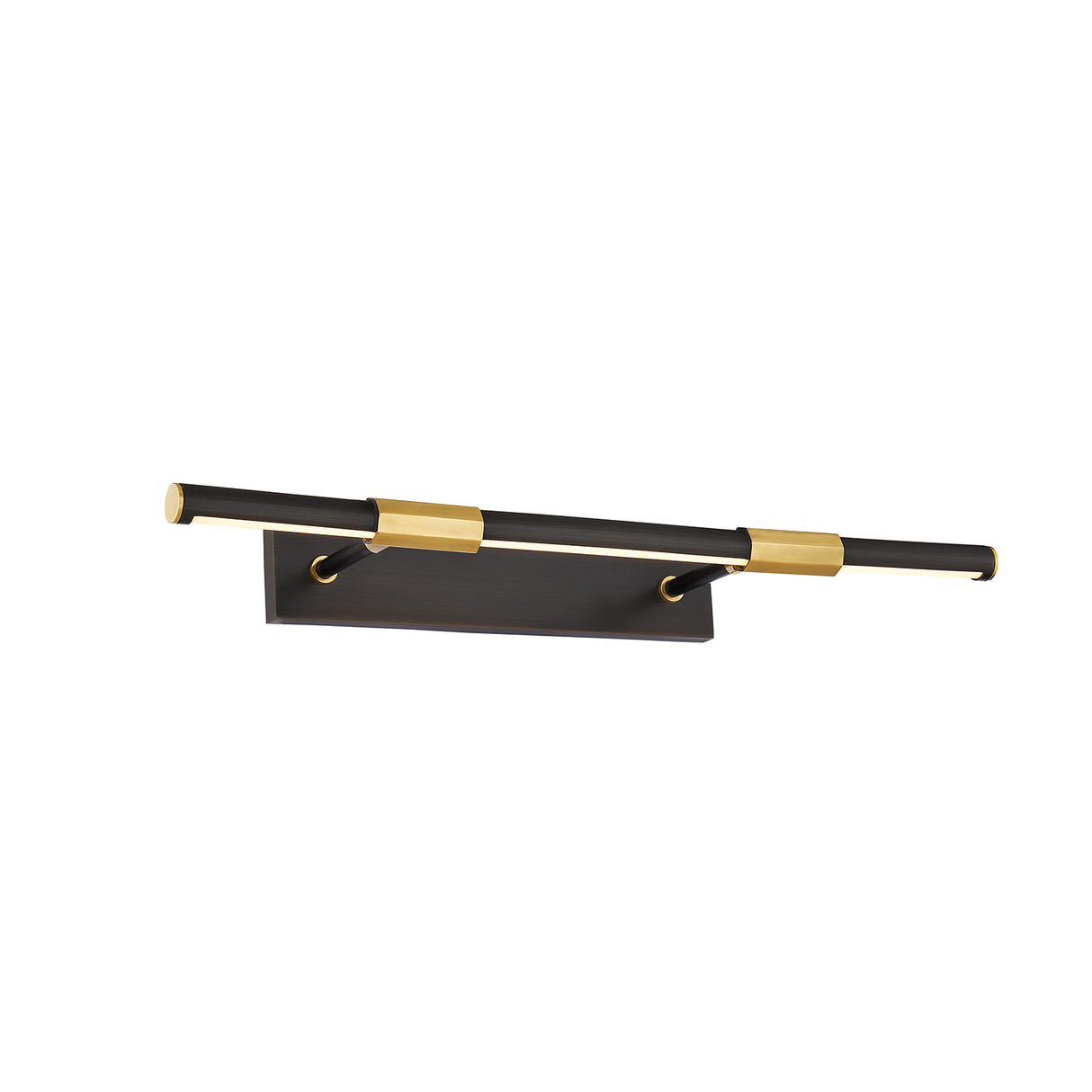 Ethan Large LED Picture Light, Distressed Bronze with Brass Accents