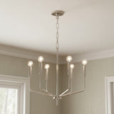 Hollis 6 Light Chandelier 24" for Modern home with White walls