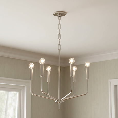 Hollis 6 Light Chandelier 24" for Modern home with White walls