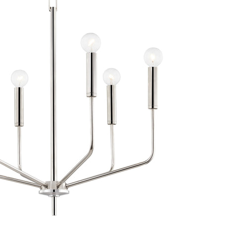 Hollis 6 Light Chandelier 24", Polished Nickel