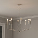 Hollis 8 Light Chandelier 30" for Modern home with Gray walls