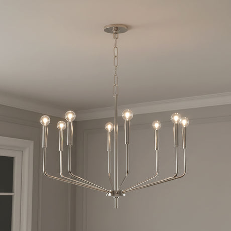 Hollis 8 Light Chandelier 30" for Modern home with Gray walls