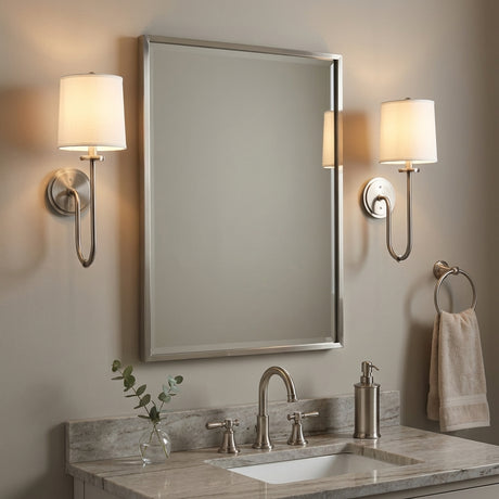 Hayden Wall Sconce 21, Vintage Nickel for Transitional home with Gray Walls