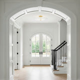 Lacy Semi-Flush 24" Aged Brass with Piastra Glass for Transitional home with White Siding