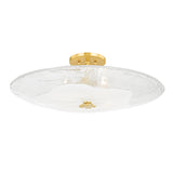 Lacy Semi-Flush 24", Aged Brass with Piastra Glass