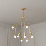 Flora 8 Light Chandelier 24", Gold Leaf for Modern home with White Paneling