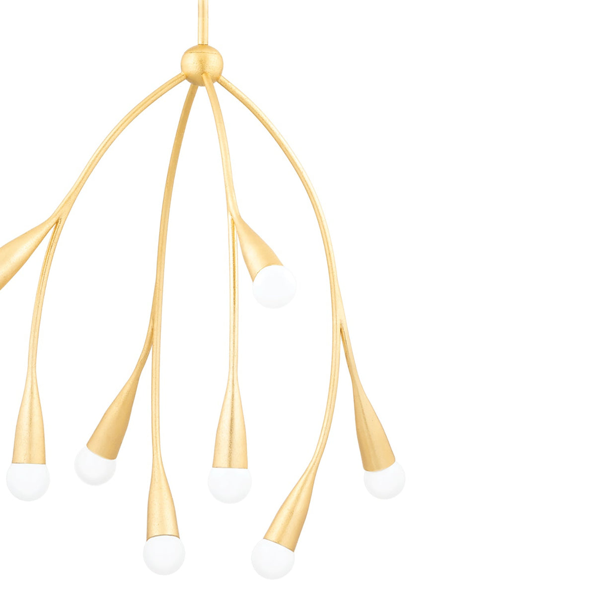 Flora 8 Light Chandelier 24", Gold Leaf