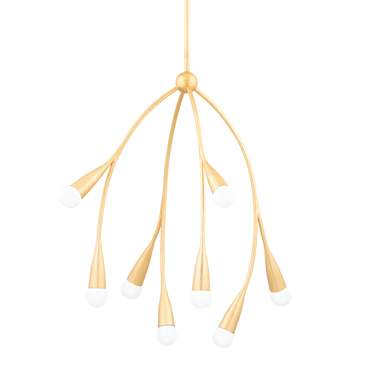 Flora 8 Light Chandelier 24", Gold Leaf