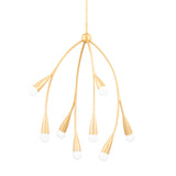Flora 8 Light Chandelier 24", Gold Leaf