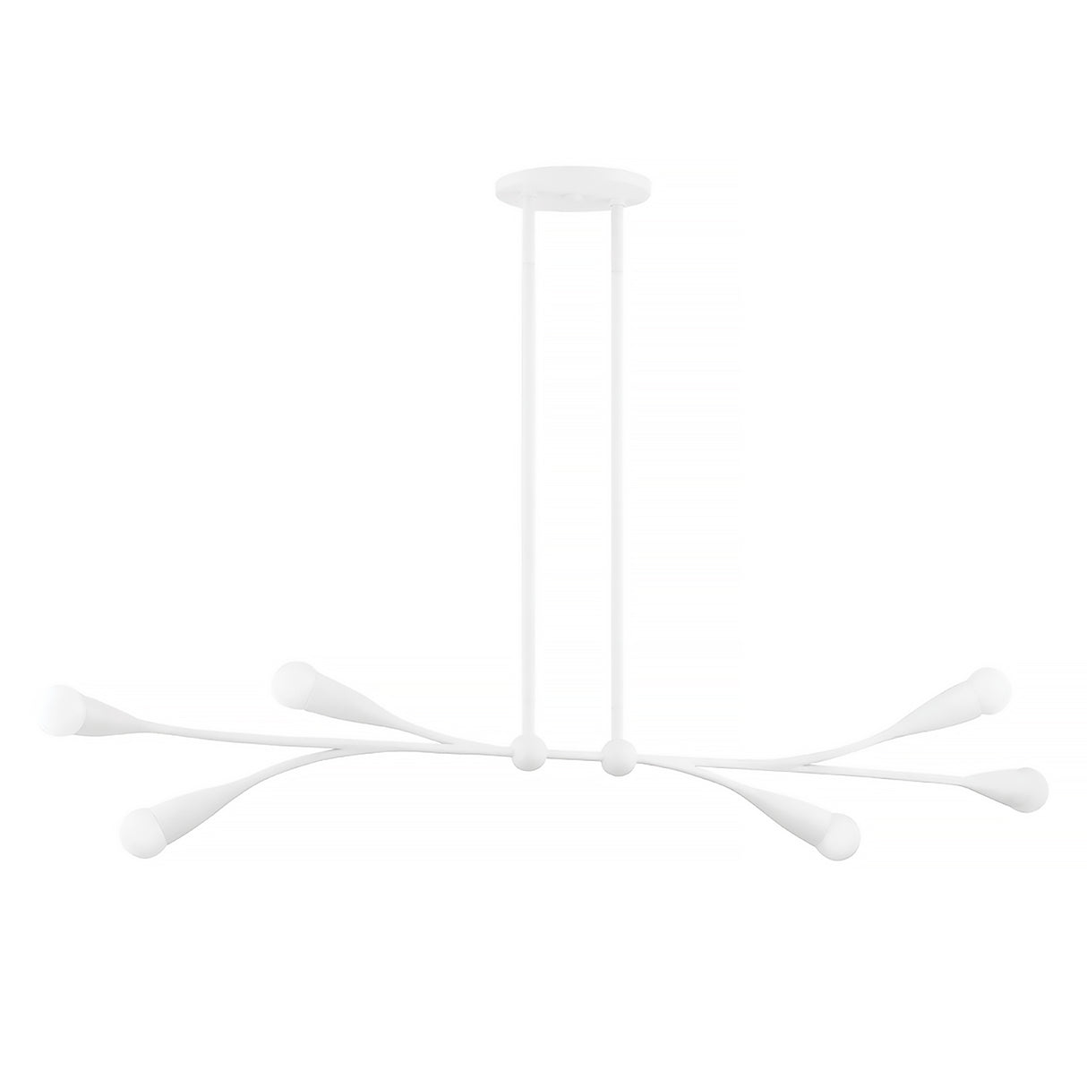 Flora 6 Light Linear Chandelier 50", Textured White