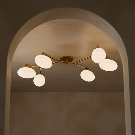 Jace 6 Light Semi-Flush 41" for Modern home with Warm Beige Stucco