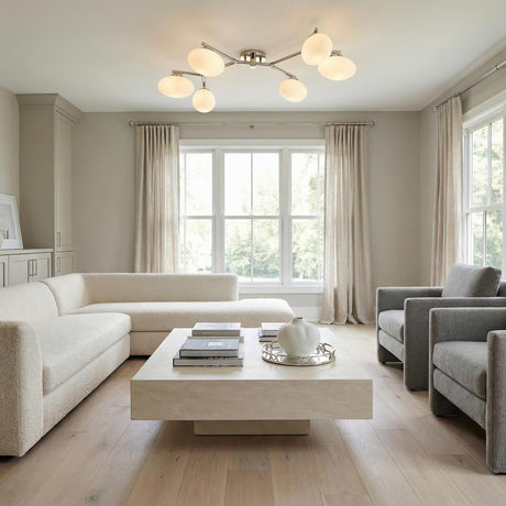 Jace 6 Light Semi-Flush 41", Polished Nickel