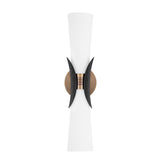 Lawson Wall Sconce 21", Patina Brass and Soft Black