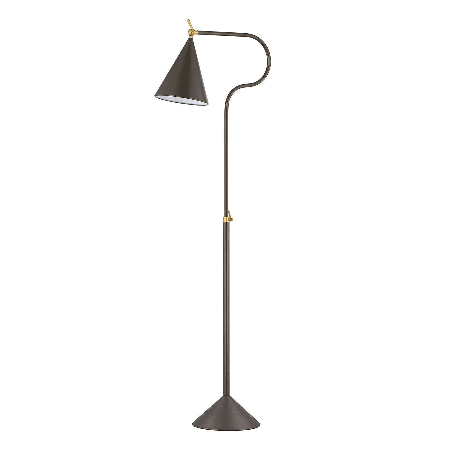 Hayes Floor Lamp, Bronze with Aged Brass