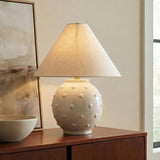 Poppy Ceramic Table Lamp 18", Glossy Ivory