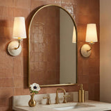 Bonnie Ceramic Wall Sconce, Antique Ivory and Aged Brass