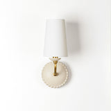 Bonnie Ceramic Wall Sconce, Antique Ivory and Aged Brass
