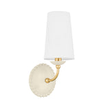 Bonnie Ceramic Wall Sconce, Antique Ivory and Aged Brass