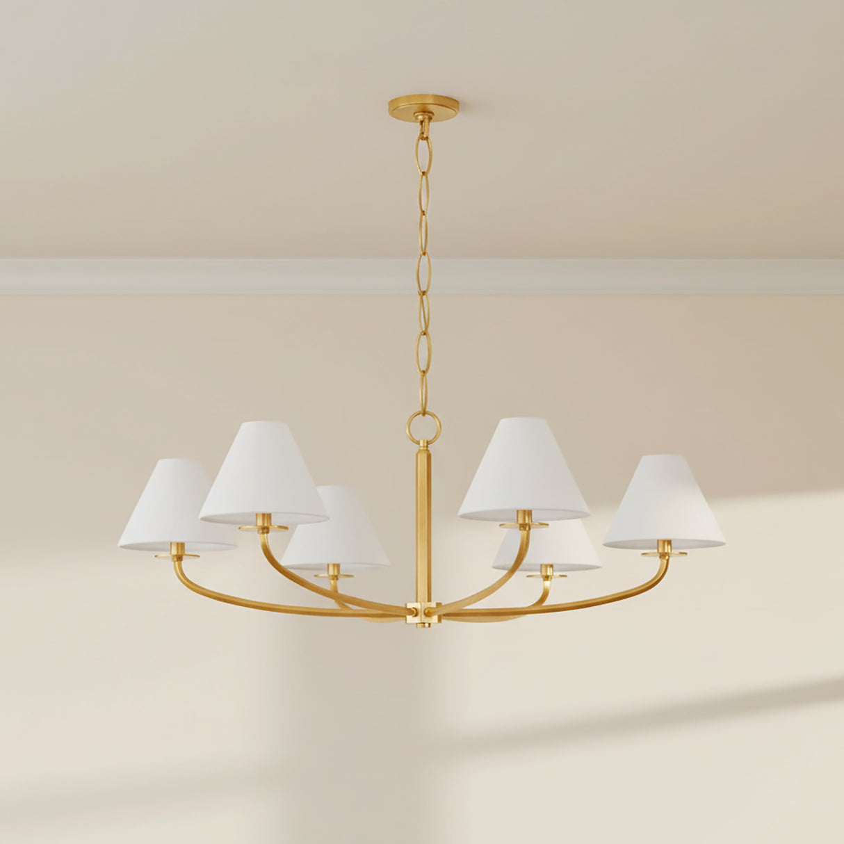 Morgan 6 Light Chandelier 40" for Transitional home with Cream Walls