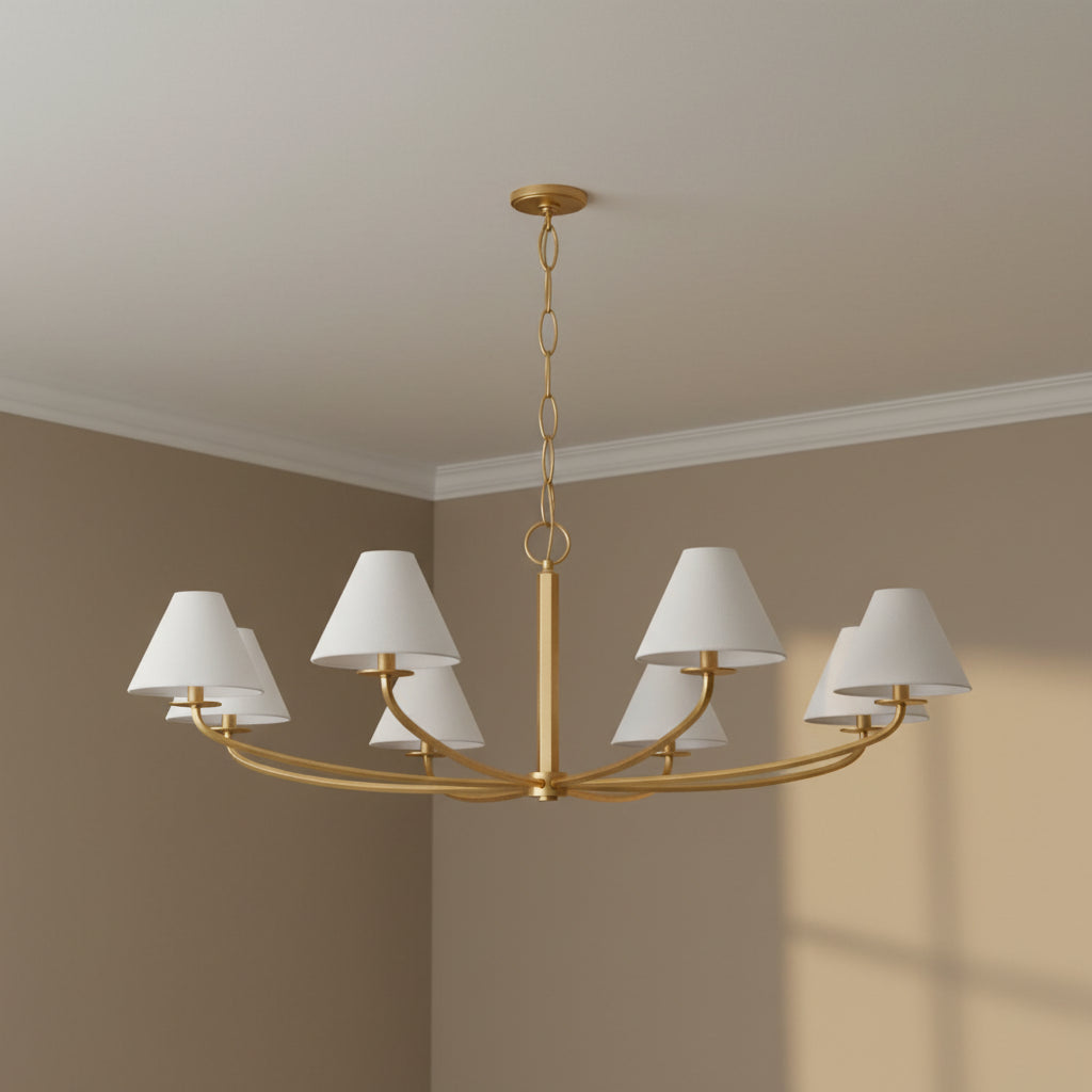 Morgan 8 Light Chandelier 52" for Transitional home with Warm Beige walls
