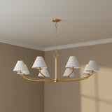 Morgan 8 Light Chandelier 52", Aged Brass