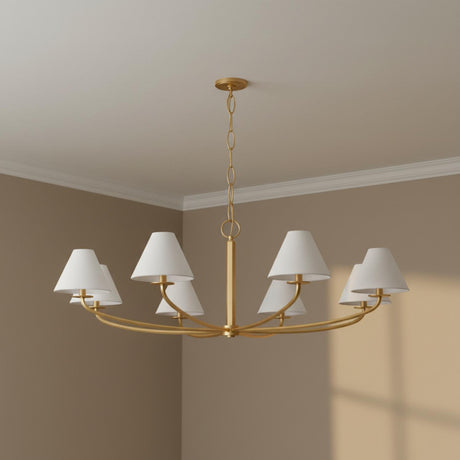 Morgan 8 Light Chandelier 52", Aged Brass