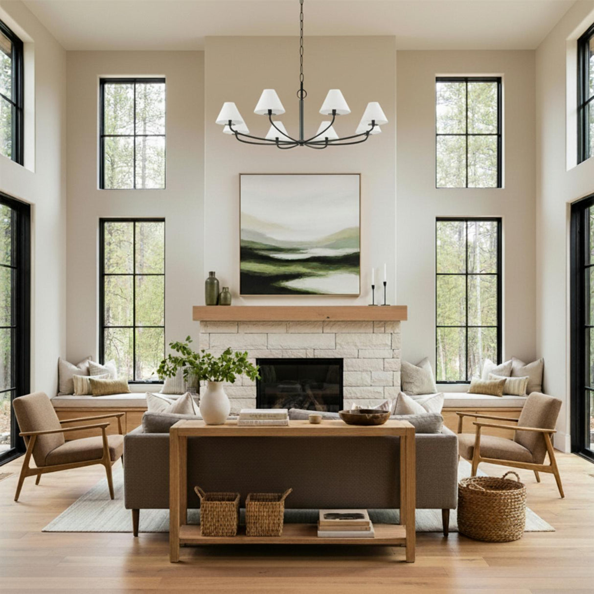 Morgan 8 Light Chandelier 52", Old Bronze