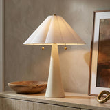 Liza Ceramic Table Lamp 23", Antique Ivory with Brass Accents