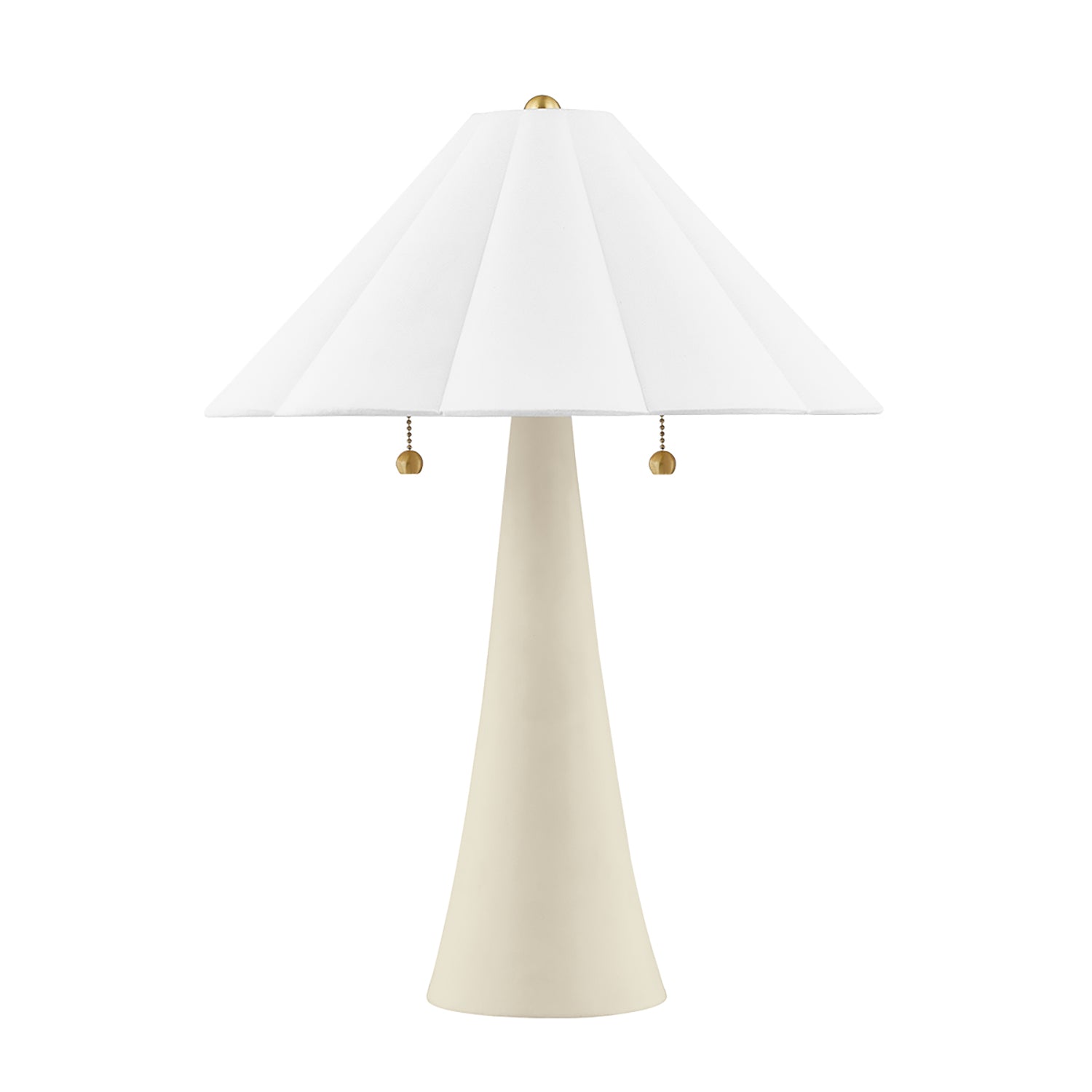 Liza Ceramic Table Lamp, Antique Ivory with Brass Accents