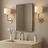 Marlowe Wall Sconce 14", Aged Brass for Transitional home with Beige Walls