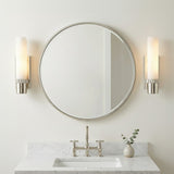 Elias Wall Sconce 15", Polished Nickel and Alabaster for Modern home with White Marble