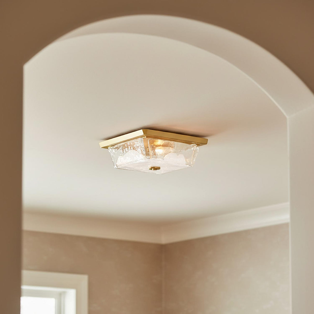Kira Flush Mount 13", Aged Brass and Glass
