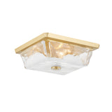 Kira Flush Mount 13", Aged Brass and Glass