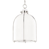 Lana Pendant 14", Polished Nickel and Opal Glass