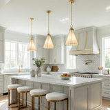 Leo Pendant 16", Aged Brass and Opal Glass