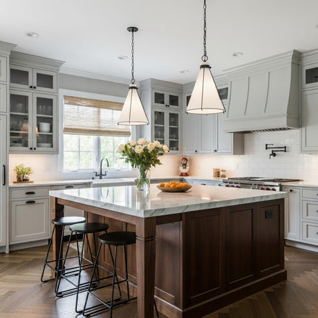 Leo Pendant 16" for Modern Farmhouse home with Gray Cabinetry