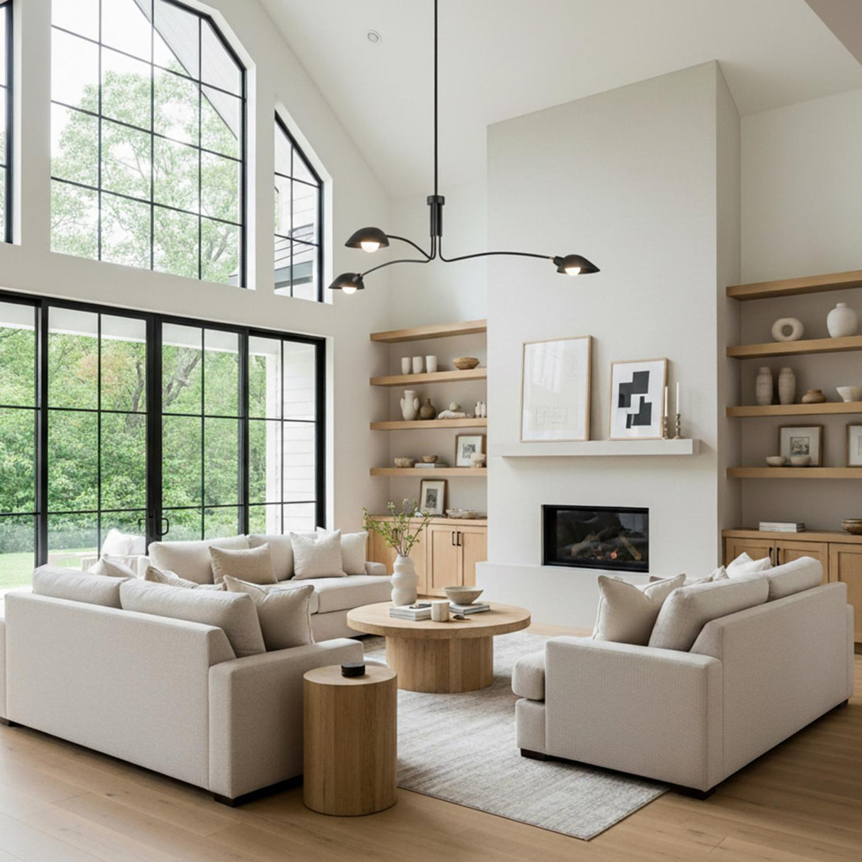 Royce 3 Light Chandelier 67", Soft Black